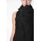 4O LW839 GILET in Vera Pelle Vegetale UNISEX U Nero