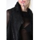 4O LW869 GILET Coated Shearling Double Face Nero