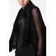 4O LW869 GILET Coated Shearling Double Face Nero