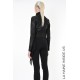 4O LW840 JACKET Dyed Leather & Georgette Black