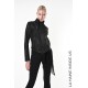 4O LW840 JACKET Dyed Leather & Georgette Black