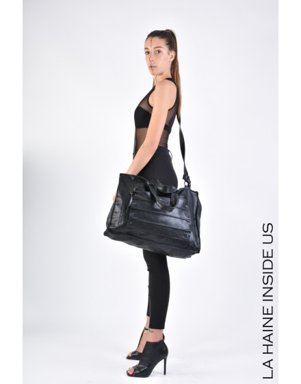 3I LM168 BAG Leather UNISEX D Black