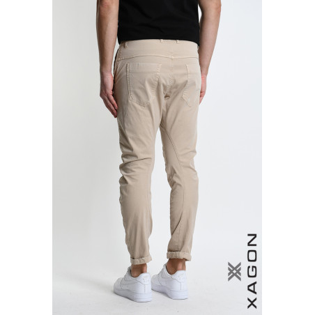 Pantalone regular fit in cotone stretch Made in Italy | Used look con micro rotture
