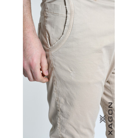 Pantalone regular fit in cotone stretch Made in Italy | Used look con micro rotture