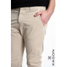 Regular fit stretch cotton trousers Made in Italy | Used look with micro tears