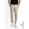Regular fit stretch cotton trousers Made in Italy | Used look with micro tears