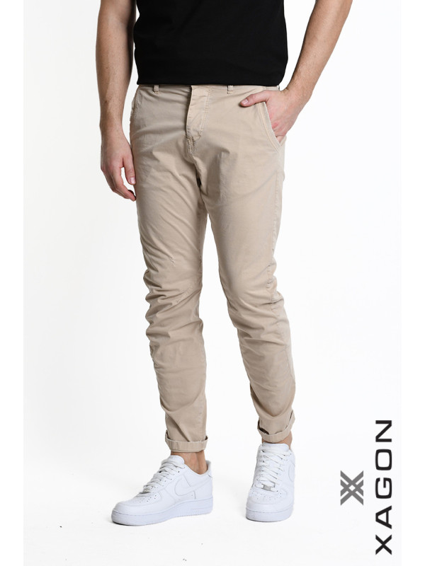 Pantalone regular fit in cotone stretch Made in Italy | Used look con micro rotture