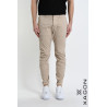 Regular fit stretch cotton trousers Made in Italy | Used look with micro tears