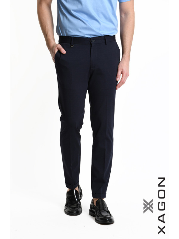 Pantalone Skinny Punto Milano Stretch con Tasche Made in Italy