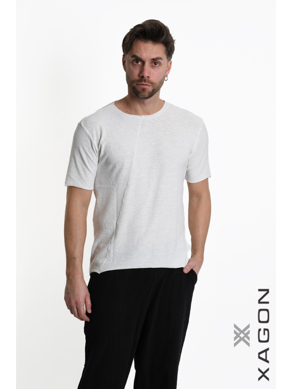 Made in Italy Oversized Cotton T-Shirt | Cold-Dyed Crew Neck Raw Cut