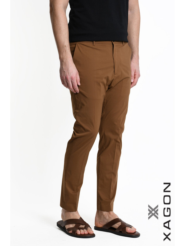 Made in Italy Stretch Cotton Skinny Trousers with Drawstring