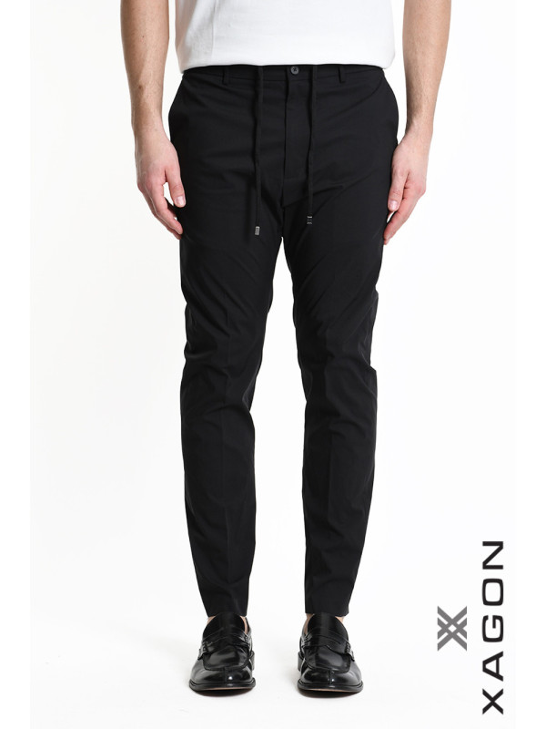 Pantalone Skinny in Cotone Stretch Made in Italy con Coulisse