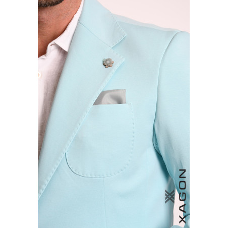 Slim Fit Milano Knit Jacket Stretch Made in Italy with Buttons