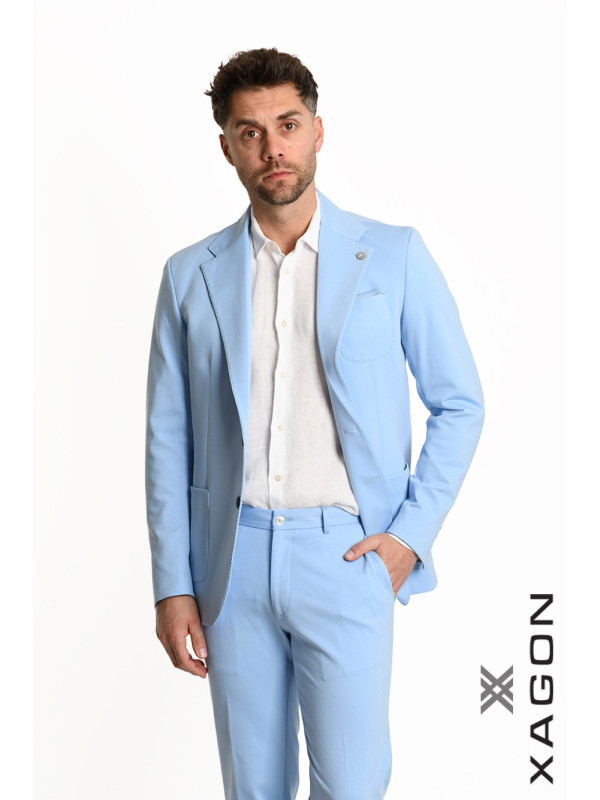 Slim Fit Milano Knit Jacket Stretch Made in Italy with Buttons