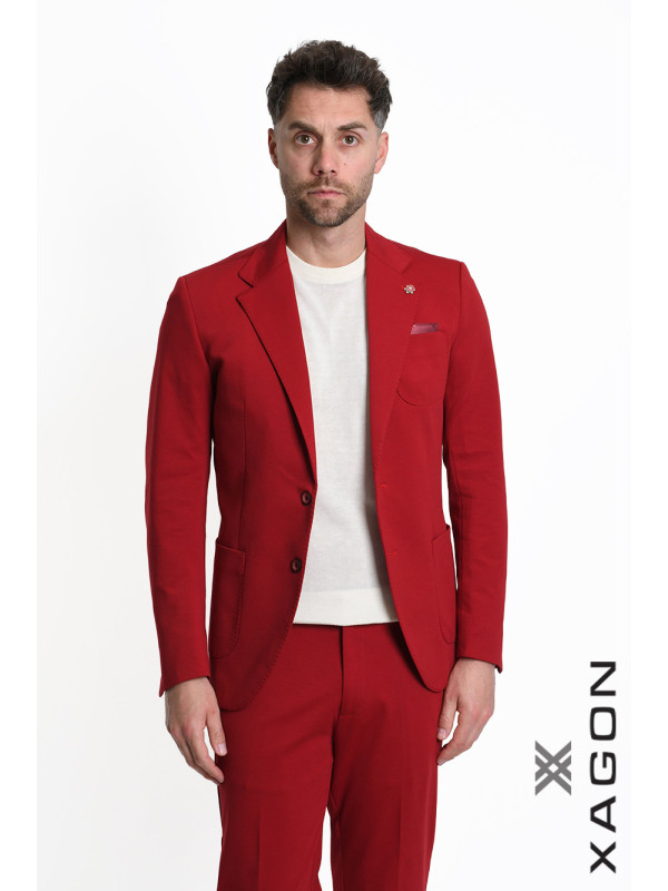 Slim Fit Milano Knit Jacket Stretch Made in Italy with Buttons
