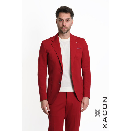 Slim Fit Milano Knit Jacket Stretch Made in Italy with Buttons