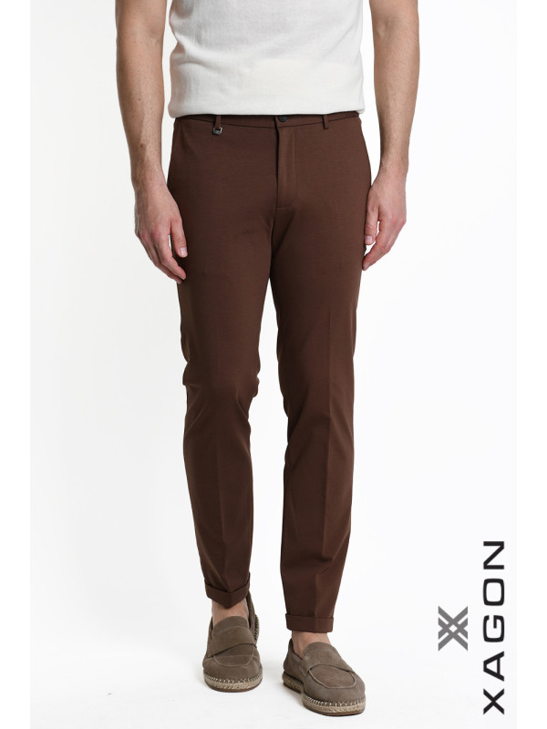 Pantalone Skinny Punto Milano Stretch con Tasche Made in Italy