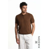 POLO Regular Fit Cotton Textured Fabric Brown