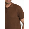 POLO Regular Fit Cotton Textured Fabric Brown