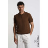 POLO Regular Fit in Cotone Tessuto Operato Cacao