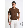 POLO Regular Fit Cotton Textured Fabric Brown